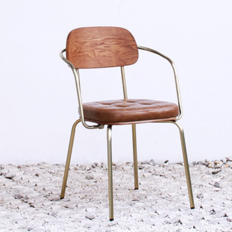 21.85" Wide Industrial Style Single Sofa Chair Basic Four Leg Fixed Back Arm Chair Brown 1 Piece Sloped Arms Clearhalo 'Accent Chairs' 'accent_chairs' 'Chairs & Seating' 'furn' 'furn_accent_chairs' 'Furniture' 'Living Room Furniture' 5786311