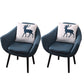 27.56" Wide Faux Leather Pillow Back Flared Arms Arm Sponge 4 Legs Chair Blue 2 Piece Set Clearhalo 'Accent Chairs' 'accent_chairs' 'Chairs & Seating' 'furn' 'furn_accent_chairs' 'Furniture' 'Living Room Furniture' 5786354