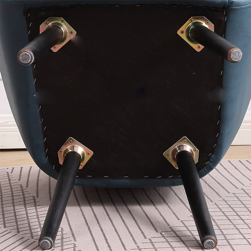 27.56" Wide Faux Leather Pillow Back Flared Arms Arm Sponge 4 Legs Chair Clearhalo 'Accent Chairs' 'accent_chairs' 'Chairs & Seating' 'furn' 'furn_accent_chairs' 'Furniture' 'Living Room Furniture' 5786358