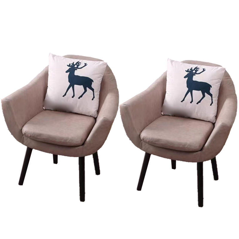 27.56" Wide Faux Leather Pillow Back Flared Arms Arm Sponge 4 Legs Chair Khaki 2 Piece Set Clearhalo 'Accent Chairs' 'accent_chairs' 'Chairs & Seating' 'furn' 'furn_accent_chairs' 'Furniture' 'Living Room Furniture' 5786359