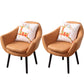 27.56" Wide Faux Leather Pillow Back Flared Arms Arm Sponge 4 Legs Chair Brown 2 Piece Set Clearhalo 'Accent Chairs' 'accent_chairs' 'Chairs & Seating' 'furn' 'furn_accent_chairs' 'Furniture' 'Living Room Furniture' 5786361