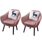 27.56" Wide Faux Leather Pillow Back Flared Arms Arm Sponge 4 Legs Chair Pink 2 Piece Set Clearhalo 'Accent Chairs' 'accent_chairs' 'Chairs & Seating' 'furn' 'furn_accent_chairs' 'Furniture' 'Living Room Furniture' 5786362