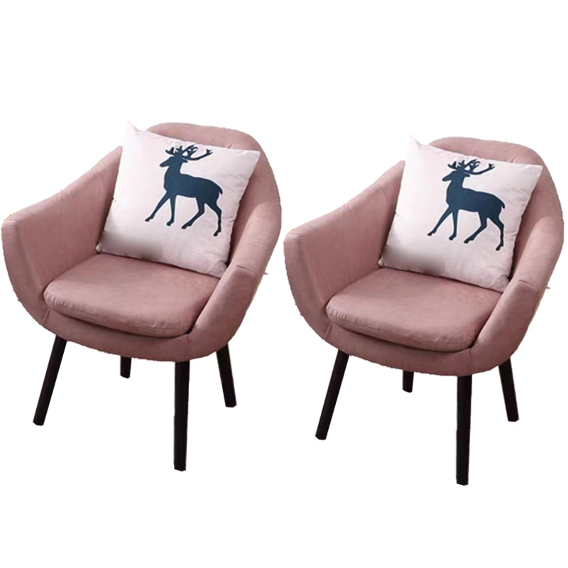 27.56" Wide Faux Leather Pillow Back Flared Arms Arm Sponge 4 Legs Chair Pink 2 Piece Set Clearhalo 'Accent Chairs' 'accent_chairs' 'Chairs & Seating' 'furn' 'furn_accent_chairs' 'Furniture' 'Living Room Furniture' 5786362