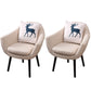 27.56" Wide Faux Leather Pillow Back Flared Arms Arm Sponge 4 Legs Chair Off-White 2 Piece Set Clearhalo 'Accent Chairs' 'accent_chairs' 'Chairs & Seating' 'furn' 'furn_accent_chairs' 'Furniture' 'Living Room Furniture' 5786363