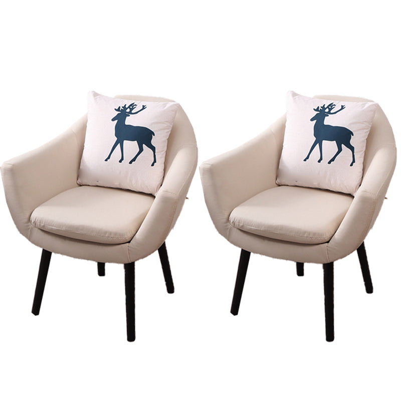 27.56" Wide Faux Leather Pillow Back Flared Arms Arm Sponge 4 Legs Chair Off-White 2 Piece Set Clearhalo 'Accent Chairs' 'accent_chairs' 'Chairs & Seating' 'furn' 'furn_accent_chairs' 'Furniture' 'Living Room Furniture' 5786363