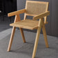 Nordic Style 15.7 " Wide Wood Fixed Back Fino Base Arm Chair