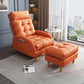 Contemporary Faux Leather Arms Included with Ottoman Lounge Accent Chair