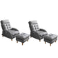 Contemporary Faux Leather Arms Included with Ottoman Lounge Accent Chair