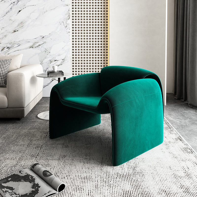 Mid-Century Modern Armless Accent Room Chair Fixed Back Accent Chair for Living Room Green Velvet 1 Piece Clearhalo 'Accent Chairs' 'accent_chairs' 'Chairs & Seating' 'furn' 'furn_accent_chairs' 'Furniture' 'Living Room Furniture' 5786452