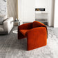 Mid-Century Modern Armless Accent Room Chair Fixed Back Accent Chair for Living Room Orange Velvet 1 Piece Clearhalo 'Accent Chairs' 'accent_chairs' 'Chairs & Seating' 'furn' 'furn_accent_chairs' 'Furniture' 'Living Room Furniture' 5786453
