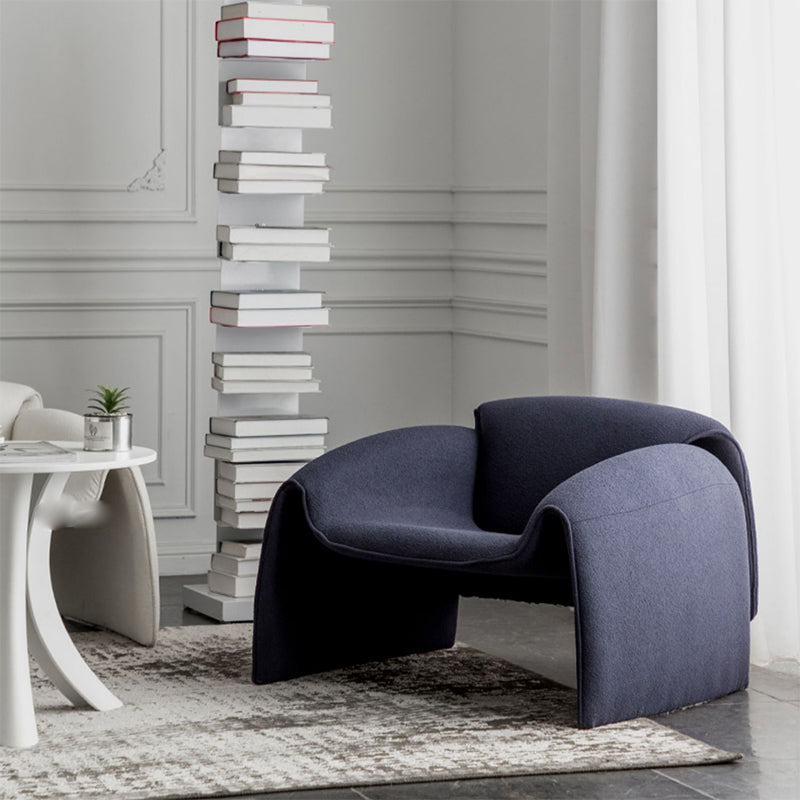 Mid-Century Modern Armless Accent Room Chair Fixed Back Accent Chair for Living Room Black Wool 1 Piece Clearhalo 'Accent Chairs' 'accent_chairs' 'Chairs & Seating' 'furn' 'furn_accent_chairs' 'Furniture' 'Living Room Furniture' 5786455