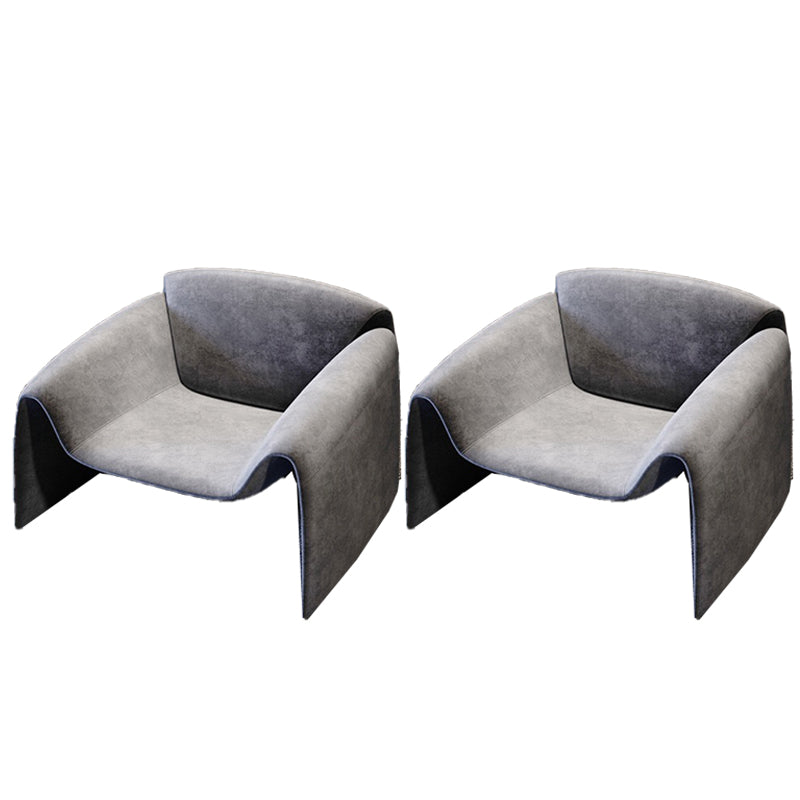 Mid-Century Modern Armless Accent Room Chair Fixed Back Accent Chair for Living Room Grey Velvet 2 Piece Set Clearhalo 'Accent Chairs' 'accent_chairs' 'Chairs & Seating' 'furn' 'furn_accent_chairs' 'Furniture' 'Living Room Furniture' 5786462