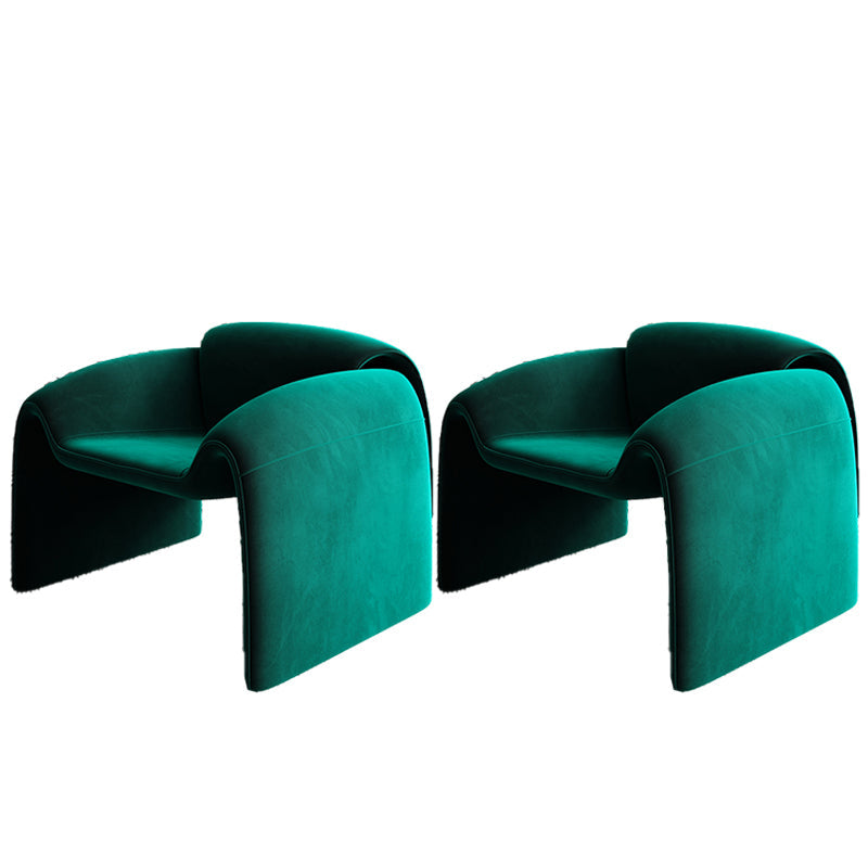 Mid-Century Modern Armless Accent Room Chair Fixed Back Accent Chair for Living Room Green Velvet 2 Piece Set Clearhalo 'Accent Chairs' 'accent_chairs' 'Chairs & Seating' 'furn' 'furn_accent_chairs' 'Furniture' 'Living Room Furniture' 5786463