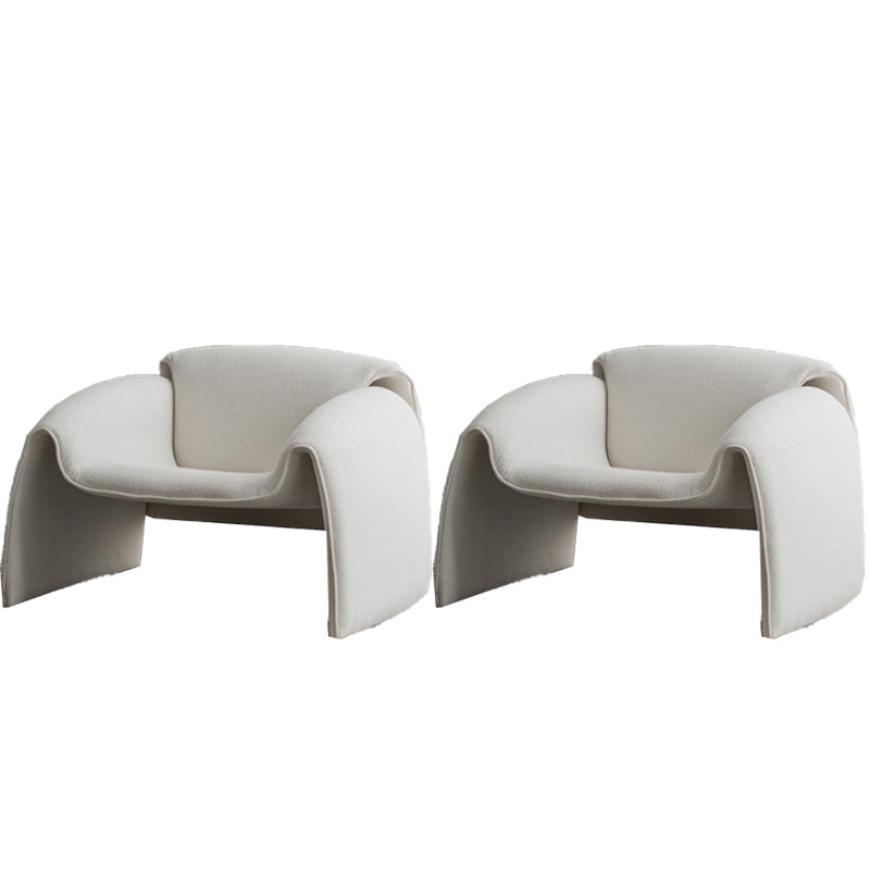 Mid-Century Modern Armless Accent Room Chair Fixed Back Accent Chair for Living Room White Wool 2 Piece Set Clearhalo 'Accent Chairs' 'accent_chairs' 'Chairs & Seating' 'furn' 'furn_accent_chairs' 'Furniture' 'Living Room Furniture' 5786465