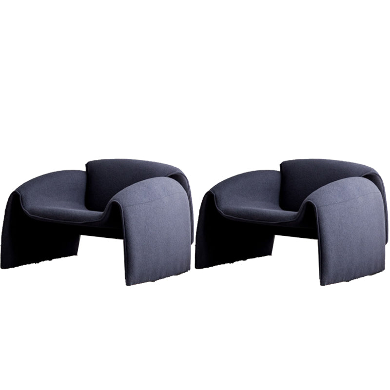Mid-Century Modern Armless Accent Room Chair Fixed Back Accent Chair for Living Room Black Wool 2 Piece Set Clearhalo 'Accent Chairs' 'accent_chairs' 'Chairs & Seating' 'furn' 'furn_accent_chairs' 'Furniture' 'Living Room Furniture' 5786466