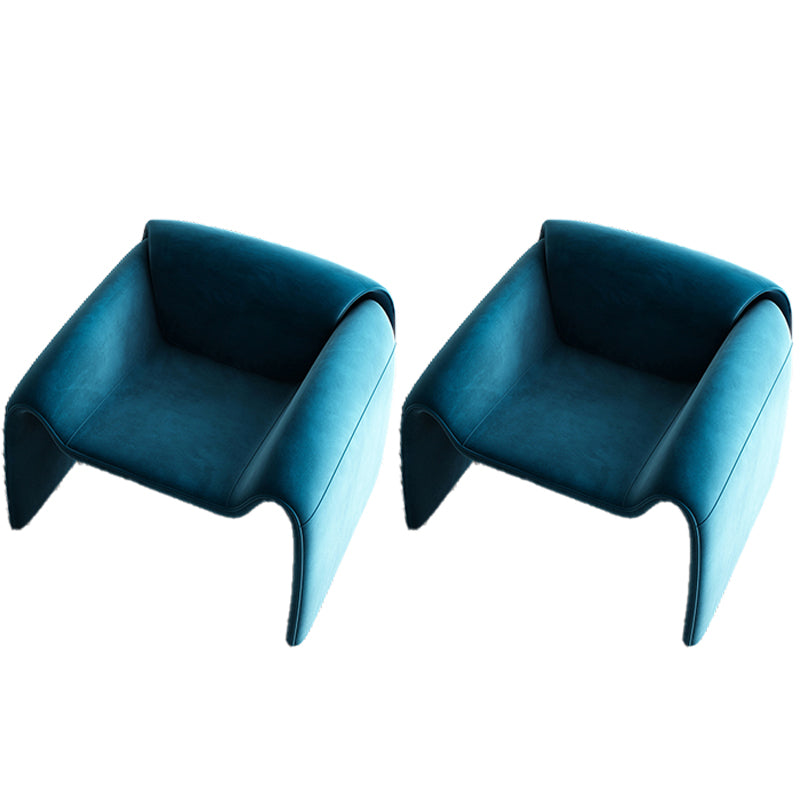Mid-Century Modern Armless Accent Room Chair Fixed Back Accent Chair for Living Room Blue Wool 2 Piece Set Clearhalo 'Accent Chairs' 'accent_chairs' 'Chairs & Seating' 'furn' 'furn_accent_chairs' 'Furniture' 'Living Room Furniture' 5786467
