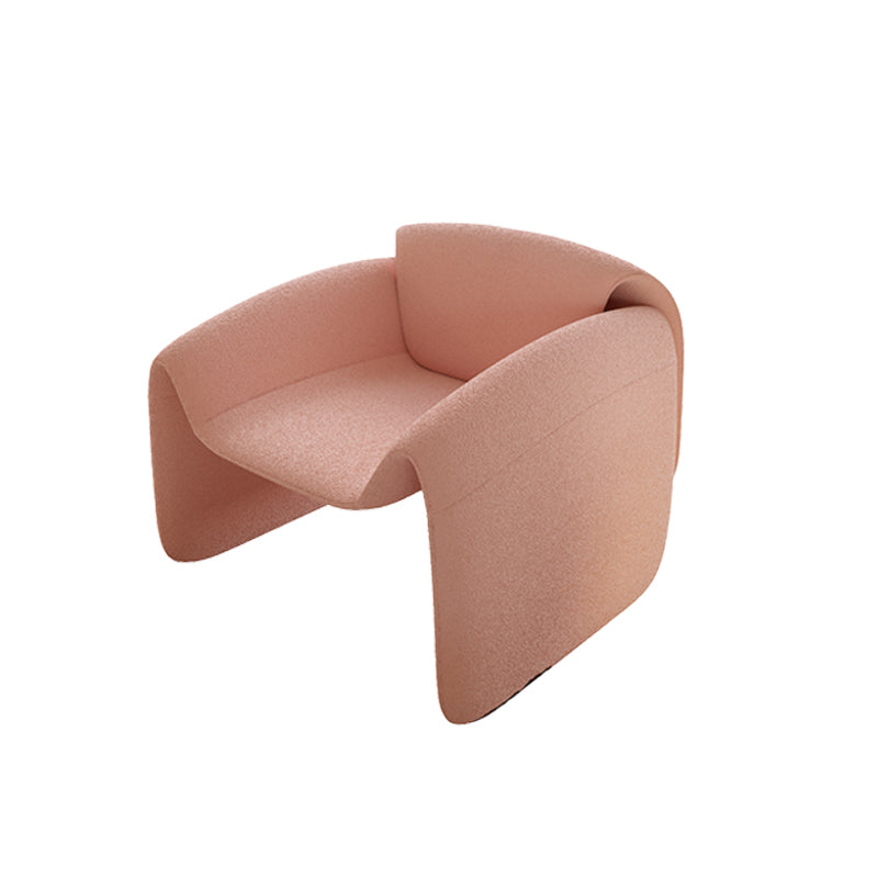 Mid-Century Modern Armless Accent Room Chair Fixed Back Accent Chair for Living Room Pink Wool 1 Piece Clearhalo 'Accent Chairs' 'accent_chairs' 'Chairs & Seating' 'furn' 'furn_accent_chairs' 'Furniture' 'Living Room Furniture' 5786468
