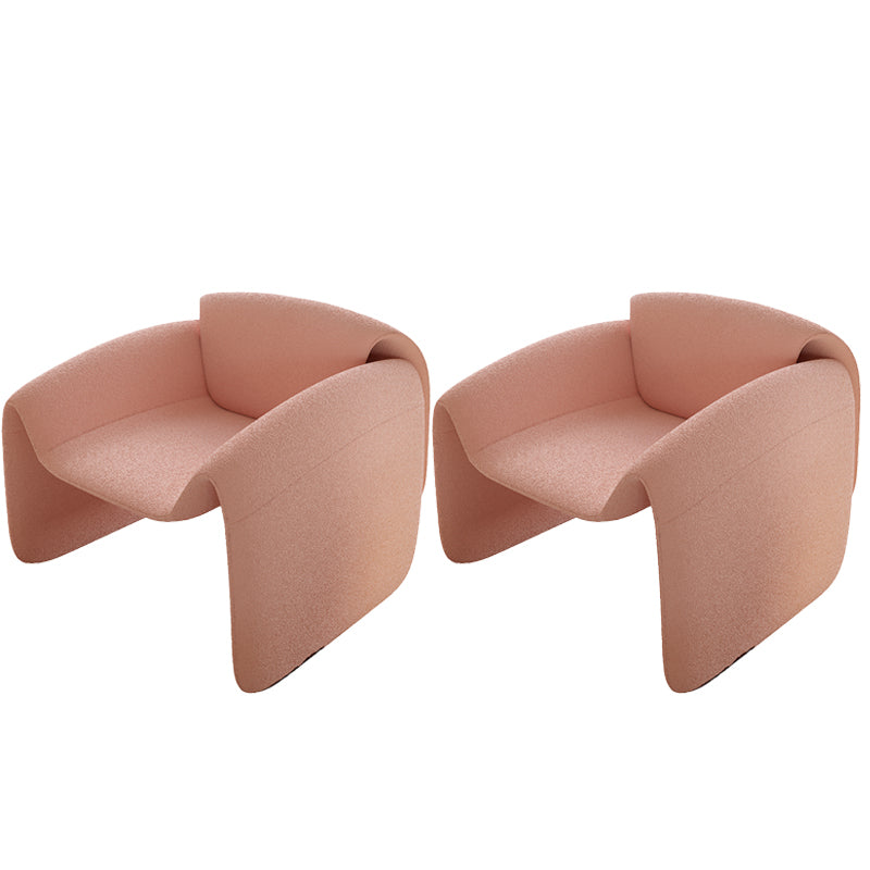 Mid-Century Modern Armless Accent Room Chair Fixed Back Accent Chair for Living Room Pink Wool 2 Piece Set Clearhalo 'Accent Chairs' 'accent_chairs' 'Chairs & Seating' 'furn' 'furn_accent_chairs' 'Furniture' 'Living Room Furniture' 5786469