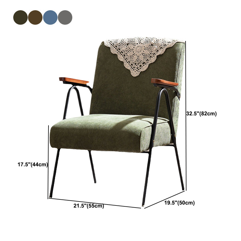19.69" Wide Scandinavian Style Single Sofa Chair Fixed Back Arm Chair