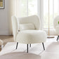 27.5"Wide Pillow Back Armless Slipper Accent Chair for Bedroom Off-White Clearhalo 'Accent Chairs' 'accent_chairs' 'Chairs & Seating' 'furn' 'furn_accent_chairs' 'Furniture' 'Living Room Furniture' 5786507