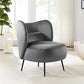 27.5"Wide Pillow Back Armless Slipper Accent Chair for Bedroom Grey Clearhalo 'Accent Chairs' 'accent_chairs' 'Chairs & Seating' 'furn' 'furn_accent_chairs' 'Furniture' 'Living Room Furniture' 5786508