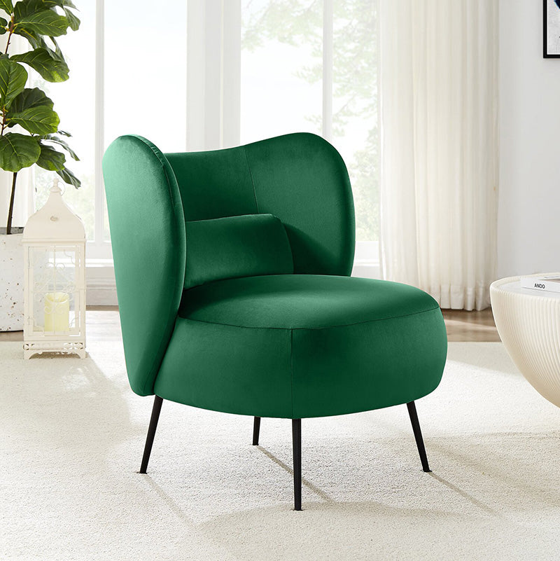 27.5"Wide Pillow Back Armless Slipper Accent Chair for Bedroom Green Clearhalo 'Accent Chairs' 'accent_chairs' 'Chairs & Seating' 'furn' 'furn_accent_chairs' 'Furniture' 'Living Room Furniture' 5786509