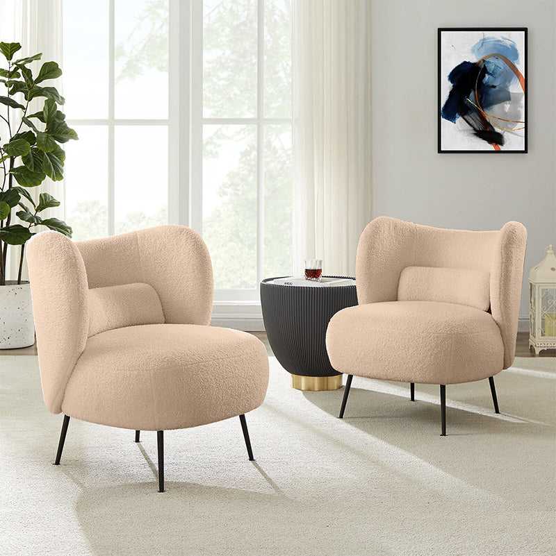 27.5"Wide Pillow Back Armless Slipper Accent Chair for Bedroom Clearhalo 'Accent Chairs' 'accent_chairs' 'Chairs & Seating' 'furn' 'furn_accent_chairs' 'Furniture' 'Living Room Furniture' 5786510