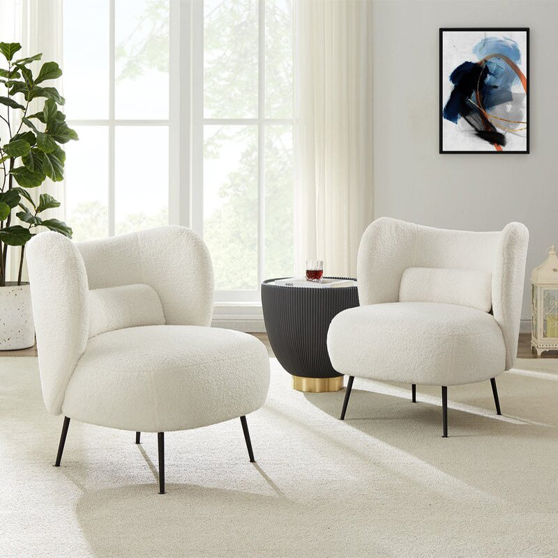 27.5"Wide Pillow Back Armless Slipper Accent Chair for Bedroom Clearhalo 'Accent Chairs' 'accent_chairs' 'Chairs & Seating' 'furn' 'furn_accent_chairs' 'Furniture' 'Living Room Furniture' 5786520