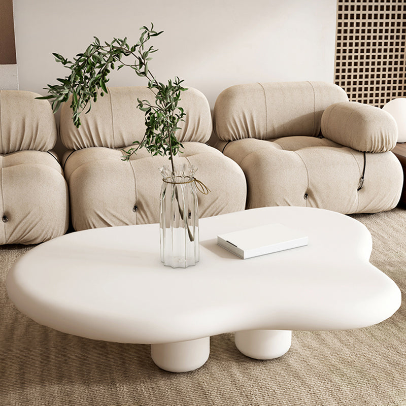 11.81" Tall Scandinavian Style Cocktail Table 4 Legs Coffee Table 39"L x 28"W x 12"H White Clearhalo 'Coffee & Accent Tables' 'Coffee Tables' 'coffee_tables' 'furn' 'furn_coffee_tables' 'Furniture' 'Living Room Furniture' 5786565
