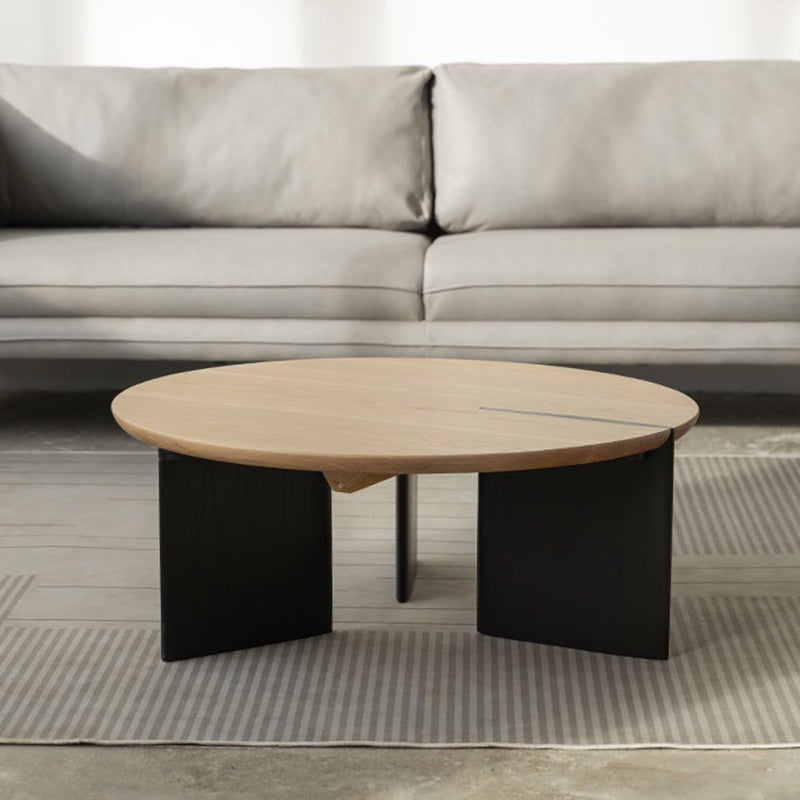 Tavolino in stile contemporaneo tavolo da cocktail rotondo in legno massiccio