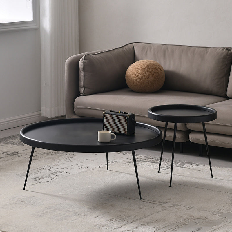 Scandinavian 3 Legs Coffee Table Round Wooden Coffee Table for Living Room Clearhalo 'Coffee & Accent Tables' 'Coffee Tables' 'coffee_tables' 'furn' 'furn_coffee_tables' 'Furniture' 'Living Room Furniture' 5786704