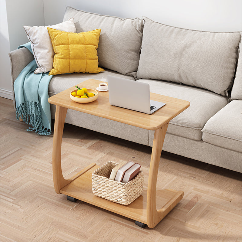 25.59" Tall Contemporary Style Coffee Cocktail Table Solid Wood Coffee Table Natural Clearhalo 'Coffee & Accent Tables' 'Coffee Tables' 'coffee_tables' 'furn' 'furn_coffee_tables' 'Furniture' 'Living Room Furniture' 5786753