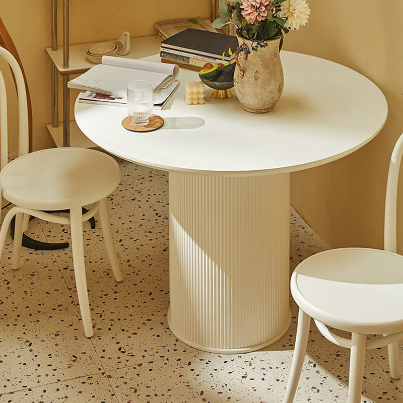 Scandinavian Pedestal Coffee Table Set Round Wooden Coffee Cocktail Table for Living Room