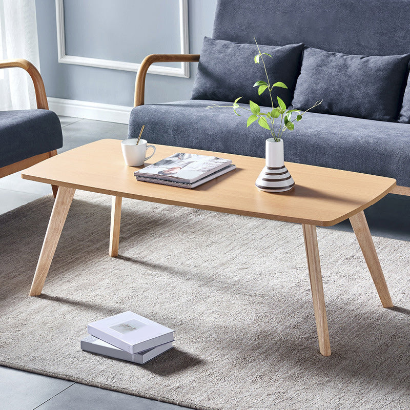 4 Legs 1 Coffee Table Modern Rectangular Solid Wood Coffee Table 47"L x 22"W x 18"H Natural Shelves Not Included Clearhalo 'Coffee & Accent Tables' 'Coffee Tables' 'coffee_tables' 'furn' 'furn_coffee_tables' 'Furniture' 'Living Room Furniture' 5786954
