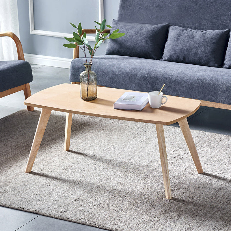 4 Legs 1 Coffee Table Modern Rectangular Solid Wood Coffee Table 39.5"L x 19.5"W x 18"H Natural Shelves Not Included Clearhalo 'Coffee & Accent Tables' 'Coffee Tables' 'coffee_tables' 'furn' 'furn_coffee_tables' 'Furniture' 'Living Room Furniture' 5786962