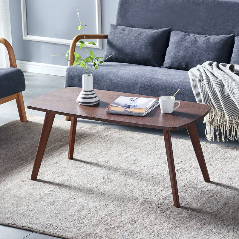 4 Legs 1 Coffee Table Modern Rectangular Solid Wood Coffee Table 39.5"L x 19.5"W x 18"H Walnut Shelves Not Included Clearhalo 'Coffee & Accent Tables' 'Coffee Tables' 'coffee_tables' 'furn' 'furn_coffee_tables' 'Furniture' 'Living Room Furniture' 5786963