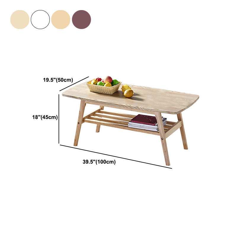 4 Legs 1 Coffee Table Modern Rectangular Solid Wood Coffee Table Clearhalo 'Coffee & Accent Tables' 'Coffee Tables' 'coffee_tables' 'furn' 'furn_coffee_tables' 'Furniture' 'Living Room Furniture' 5786968