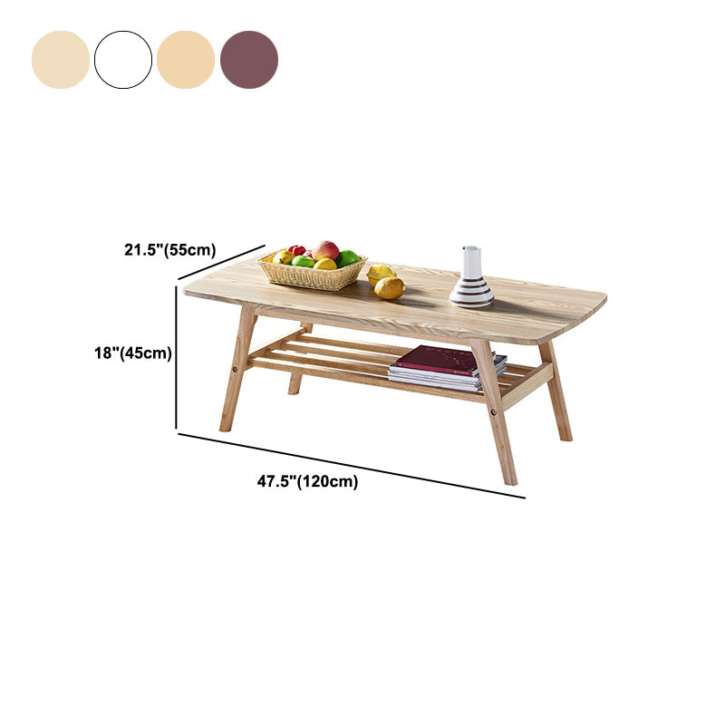 4 Legs 1 Coffee Table Modern Rectangular Solid Wood Coffee Table Clearhalo 'Coffee & Accent Tables' 'Coffee Tables' 'coffee_tables' 'furn' 'furn_coffee_tables' 'Furniture' 'Living Room Furniture' 5786969