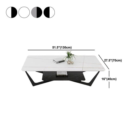 Slate Rectangular Coffee Table Modern Minimalist Cross Legs Coffee Table