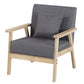 Linen Chair 25.1" L X24.4"W X28.3"H Removable Cushions Chair for Living Room Gray Clearhalo 'Accent Chairs' 'accent_chairs' 'Chairs & Seating' 'furn' 'furn_accent_chairs' 'Furniture' 'Living Room Furniture' 5787062