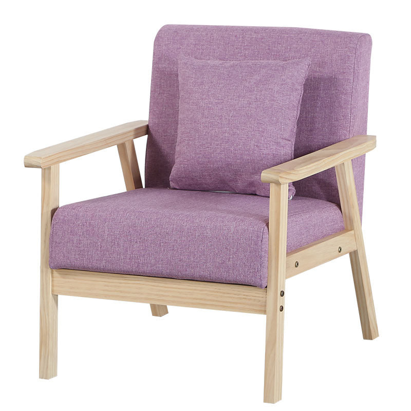 Linen Chair 25.1" L X24.4"W X28.3"H Removable Cushions Chair for Living Room Violet Clearhalo 'Accent Chairs' 'accent_chairs' 'Chairs & Seating' 'furn' 'furn_accent_chairs' 'Furniture' 'Living Room Furniture' 5787064