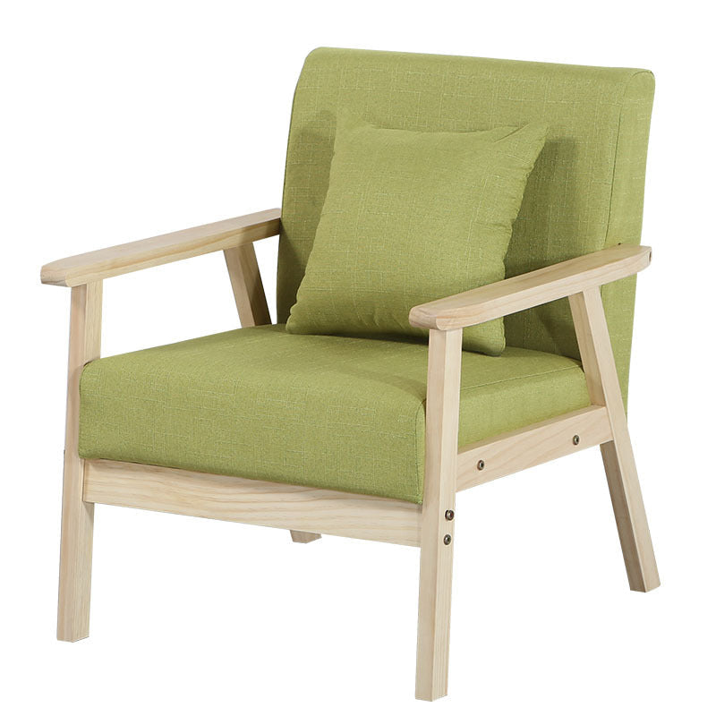 Linen Chair 25.1" L X24.4"W X28.3"H Removable Cushions Chair for Living Room Green Clearhalo 'Accent Chairs' 'accent_chairs' 'Chairs & Seating' 'furn' 'furn_accent_chairs' 'Furniture' 'Living Room Furniture' 5787068