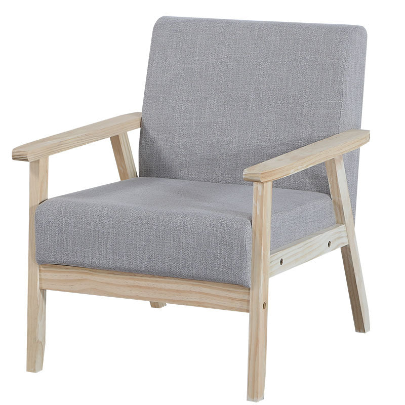 Linen Chair 25.1" L X24.4"W X28.3"H Removable Cushions Chair for Living Room Light Grey Clearhalo 'Accent Chairs' 'accent_chairs' 'Chairs & Seating' 'furn' 'furn_accent_chairs' 'Furniture' 'Living Room Furniture' 5787069