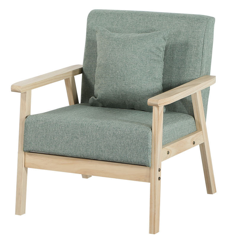 Linen Chair 25.1" L X24.4"W X28.3"H Removable Cushions Chair for Living Room Mint Green Clearhalo 'Accent Chairs' 'accent_chairs' 'Chairs & Seating' 'furn' 'furn_accent_chairs' 'Furniture' 'Living Room Furniture' 5787072