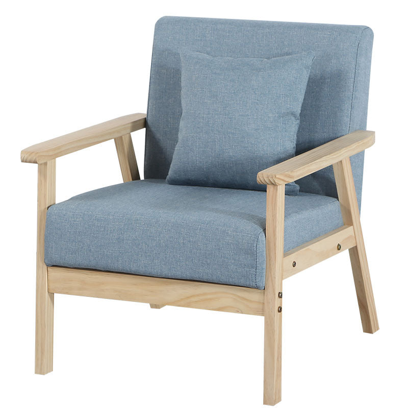 Linen Chair 25.1" L X24.4"W X28.3"H Removable Cushions Chair for Living Room Light Blue Clearhalo 'Accent Chairs' 'accent_chairs' 'Chairs & Seating' 'furn' 'furn_accent_chairs' 'Furniture' 'Living Room Furniture' 5787074