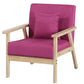 Linen Chair 25.1" L X24.4"W X28.3"H Removable Cushions Chair for Living Room Rose Red Clearhalo 'Accent Chairs' 'accent_chairs' 'Chairs & Seating' 'furn' 'furn_accent_chairs' 'Furniture' 'Living Room Furniture' 5787077