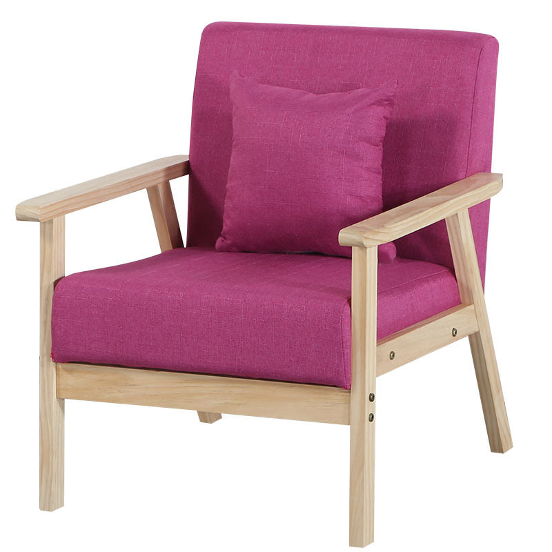 Linen Chair 25.1" L X24.4"W X28.3"H Removable Cushions Chair for Living Room Rose Red Clearhalo 'Accent Chairs' 'accent_chairs' 'Chairs & Seating' 'furn' 'furn_accent_chairs' 'Furniture' 'Living Room Furniture' 5787077