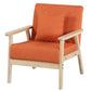 Linen Chair 25.1" L X24.4"W X28.3"H Removable Cushions Chair for Living Room Orange Clearhalo 'Accent Chairs' 'accent_chairs' 'Chairs & Seating' 'furn' 'furn_accent_chairs' 'Furniture' 'Living Room Furniture' 5787078