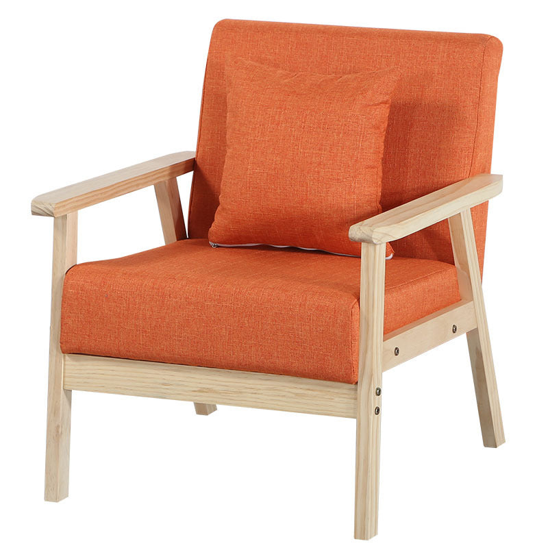 Linen Chair 25.1" L X24.4"W X28.3"H Removable Cushions Chair for Living Room Orange Clearhalo 'Accent Chairs' 'accent_chairs' 'Chairs & Seating' 'furn' 'furn_accent_chairs' 'Furniture' 'Living Room Furniture' 5787078