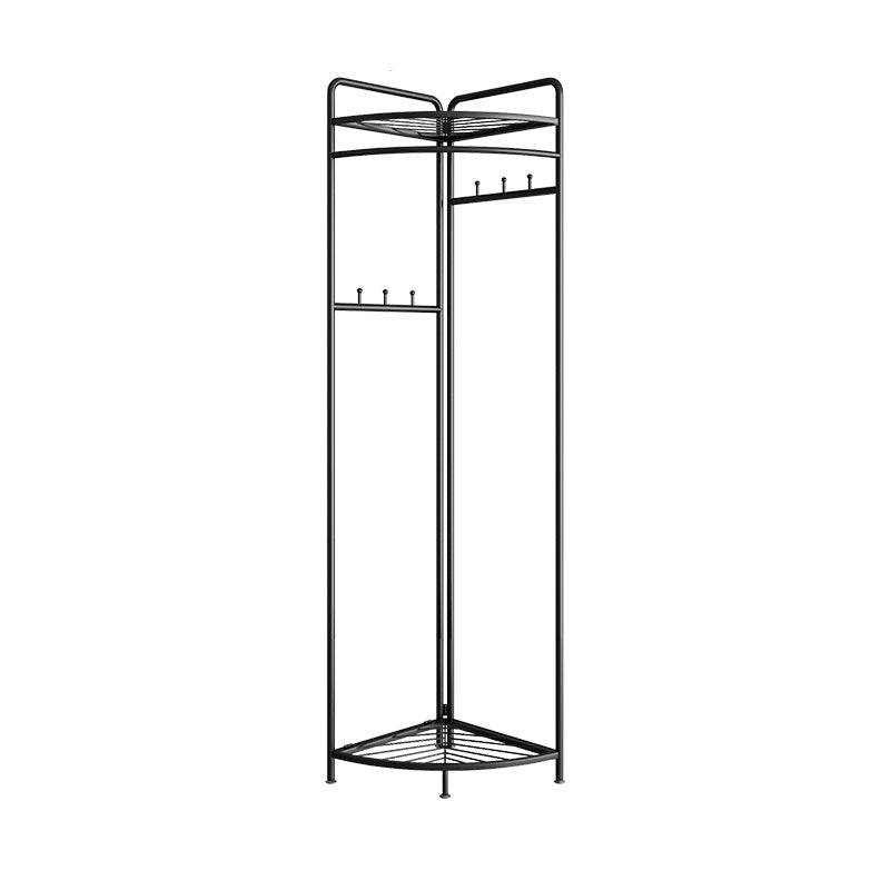 Industrial Hall Stand Metal Shelving Included Free Standing Entryway Kit Coat Hanger Black 1 Clearhalo 'Entry & Mudroom Furniture' 'furn' 'furn_hall_tree_coat_racks' 'Furniture' 'Hall Trees & Coat Racks' 'hall_tree_coat_racks' 5787523